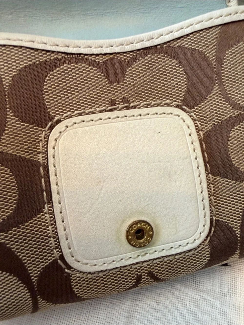 Coach Vintage Bleeker Signature Canvas Wallet with Tattersall Lining SoHo Buckle